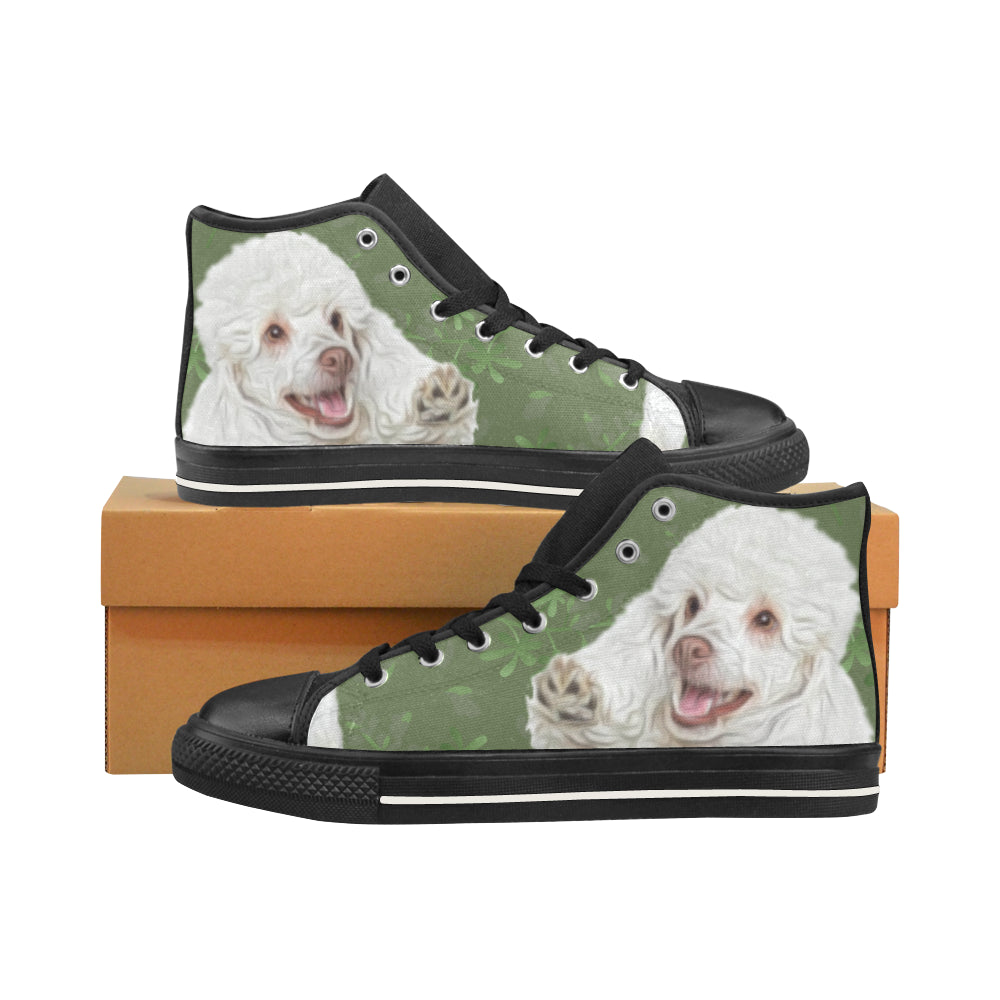 Poodle Lover Black Men’s Classic High Top Canvas Shoes /Large Size