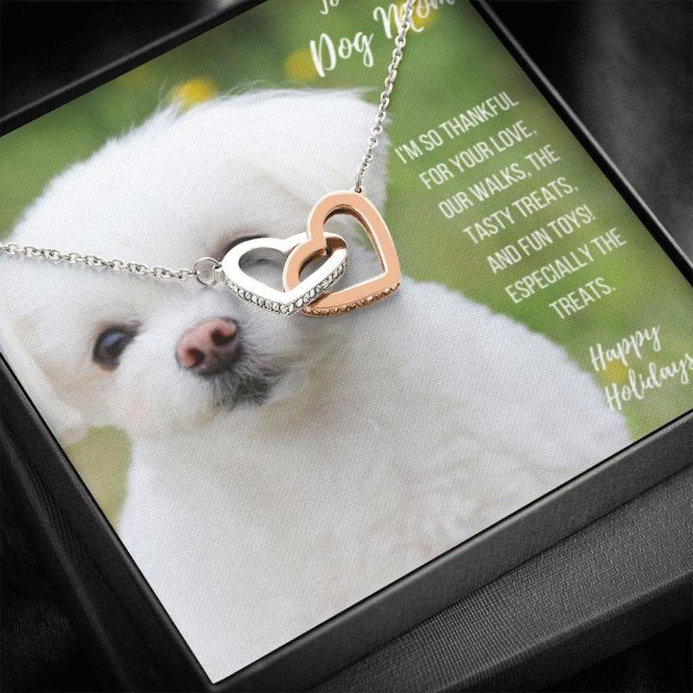 Dog Happy Holidays Gift Maltese Dog Mom Necklace – Mother Two Hearts Necklace 0921