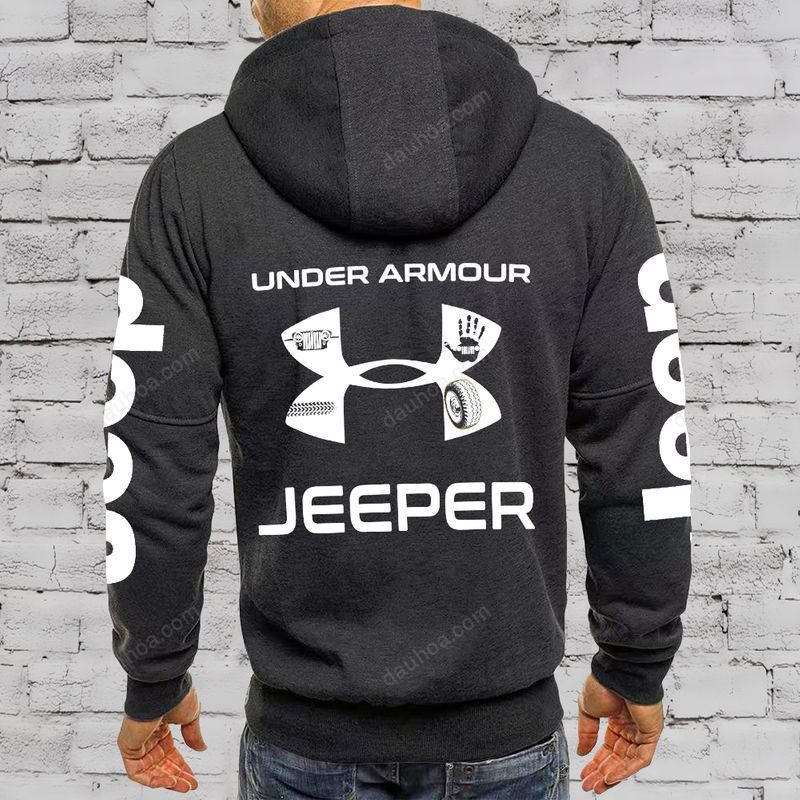 Under Armour Jeep Logo Pullover Casual Zip Hoodie Corethermax