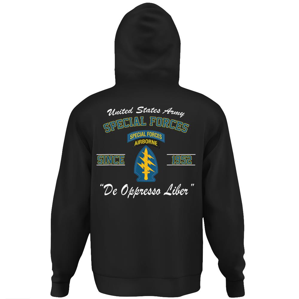 Us Army Special Forces Tab Green Beret Gift Hoodie Print On Back