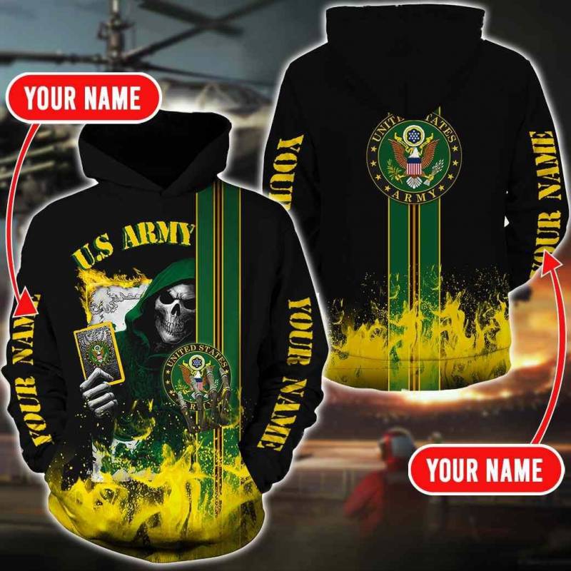 United States Army 3d All Over Printed Hoodie Customize Vas