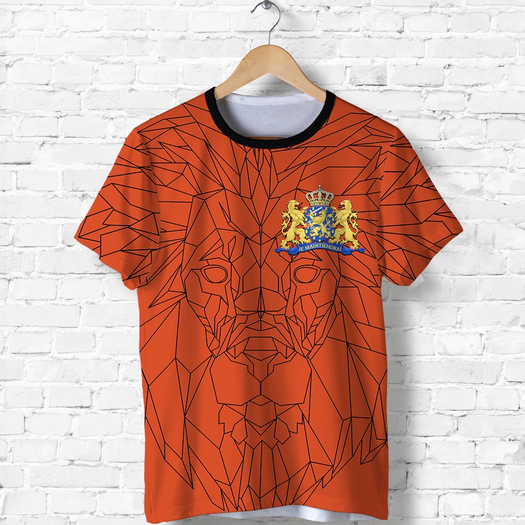 The Netherlands T Shirt Geometric Lion Orange K4