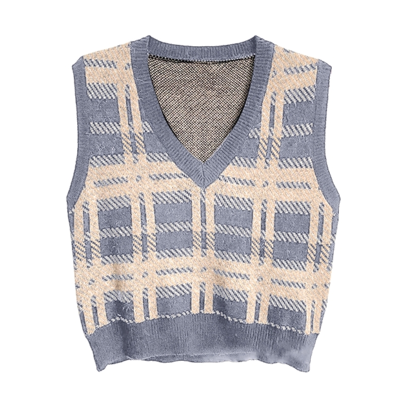 Sweater Vest for Women Fashion V-Neck Knitted Oversized Sleeveless Pullover Top Waistcoat Fashion Winter Pullover alx