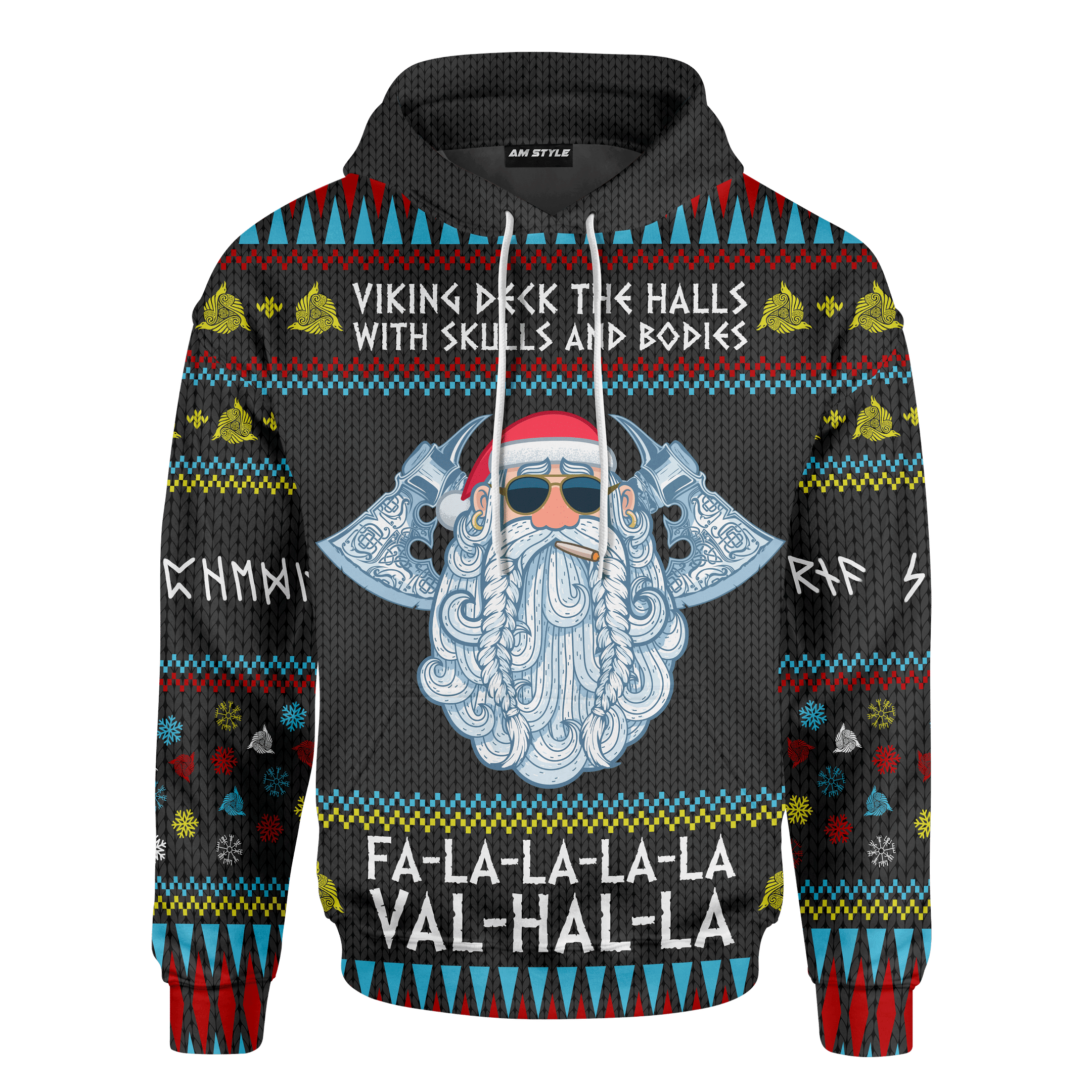 Viking Deck The Halls With Skulls And Bodies Fa La La La Val Hal La Viking Ugly Christmas Sweater