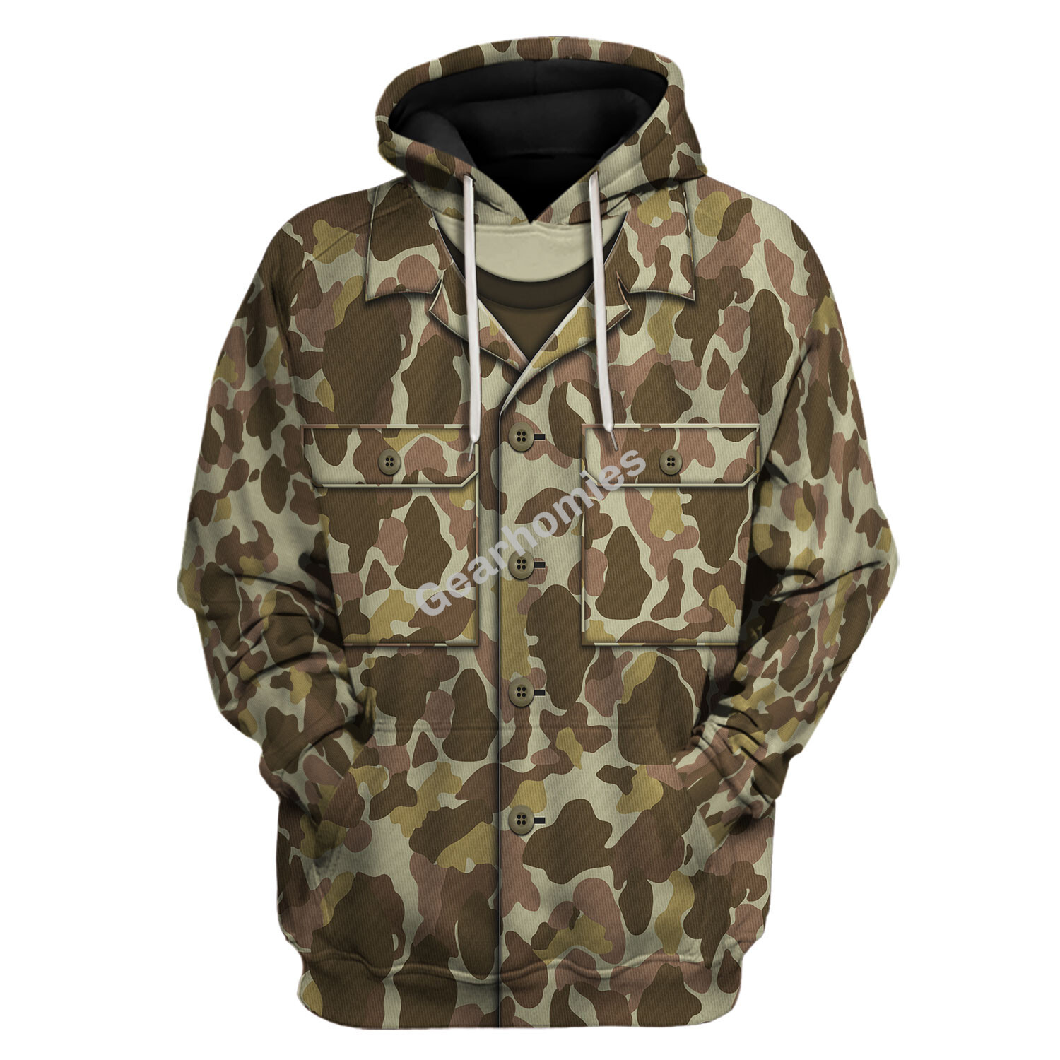 American M1942 (P-42) Frogskin Duck Hunter” Pattern Marine Marine Raiders World War 2 (Wwii) Beach Camo Hoodies Pullover Sweatshirt Tracksuit