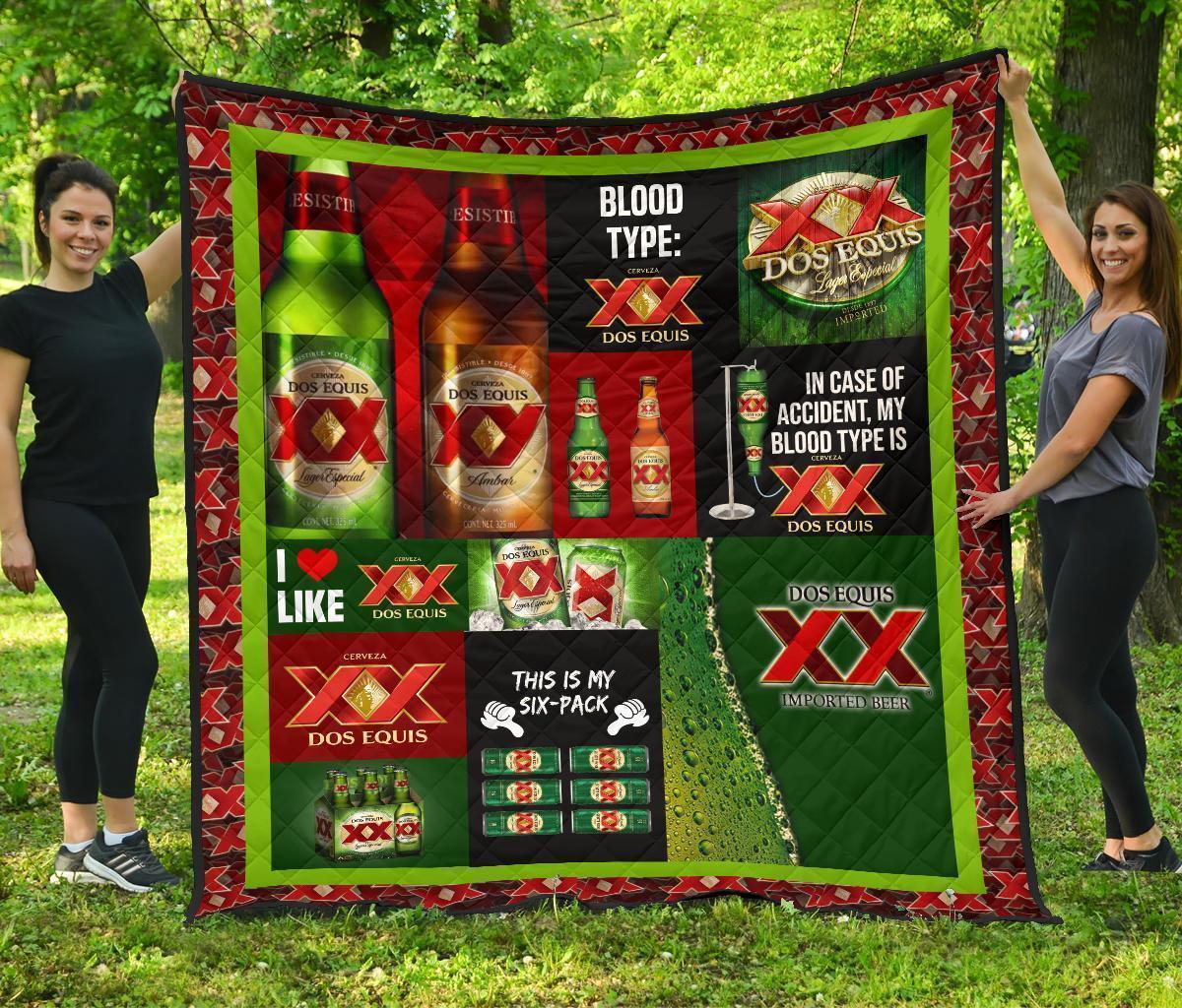 Dos Equis Quilt Blanket Funny Gift For Beer Lover