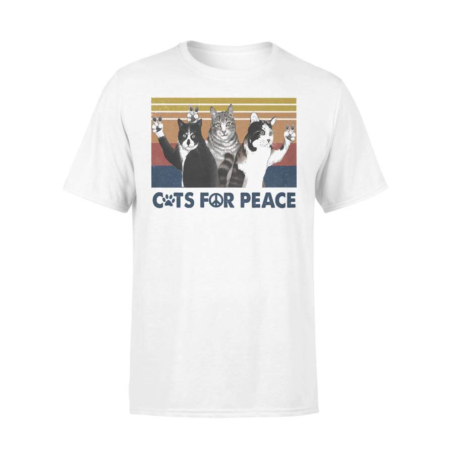 Cats For Peace Vintage Retro T-shirt