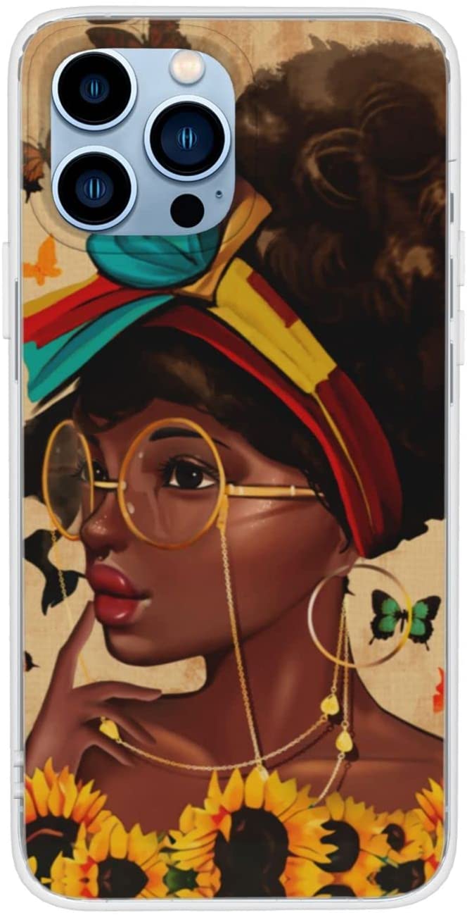 African American Afro Woman Phone Cases For Women Girls, Tpu Soft Edge+Acrylic Protection Case Designed For Iphone & Samsung