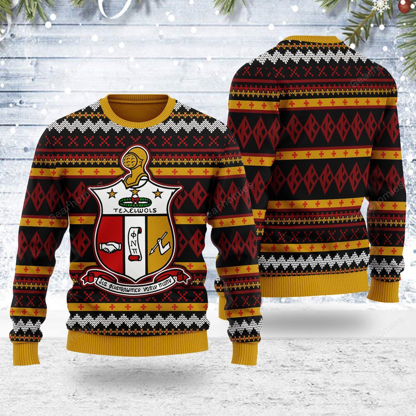 Merry Christmas Gearhomies Unisex Ugly Christmas Sweater Kappa Alpha Psi 3D Apparel