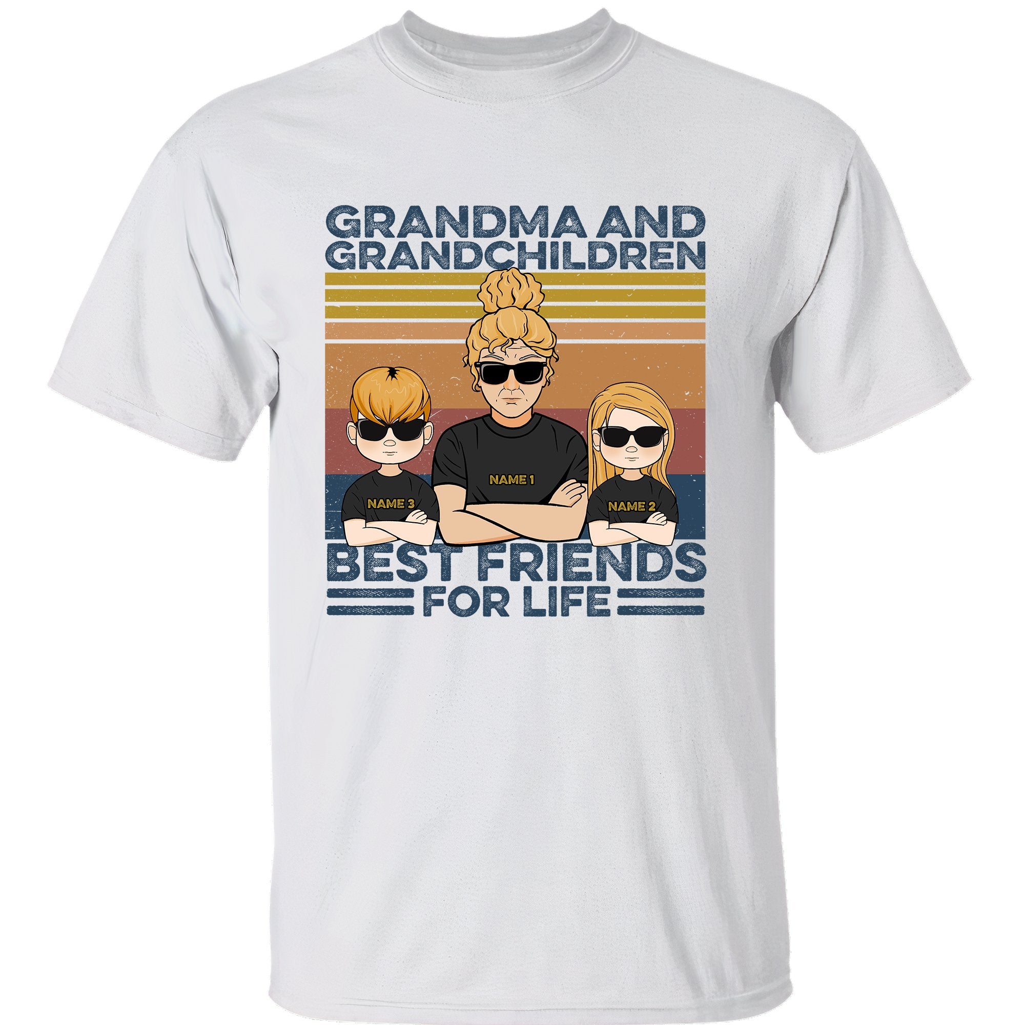 Grandma And Grandchildren Best Friends For Life, Family Custom Shirt, Gift For Grandma