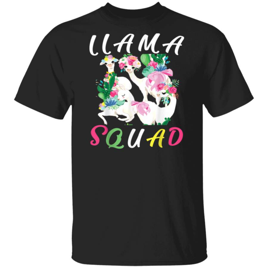 Cute Llama Squad No Drama Floral And Colorful To Best Friend T Shirt