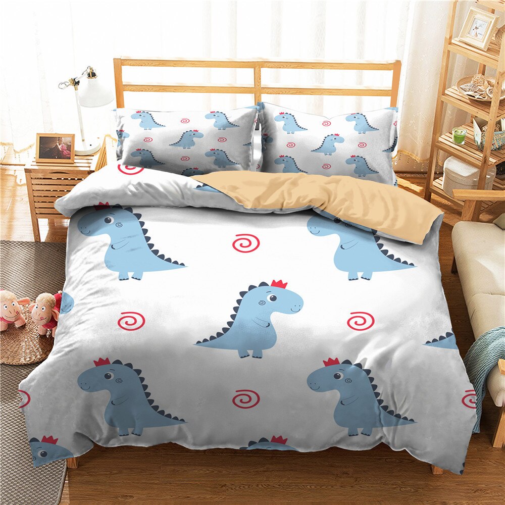 3D Dinosaur Duvet Cover Set Bedding Set Cartoon Bedding Set Twin Full Queen King Set Bed Set