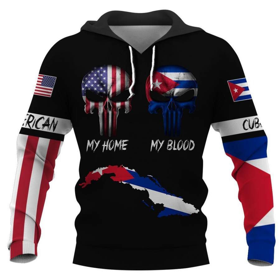 American my home Cuban my blood hoodie 3D Full Printing