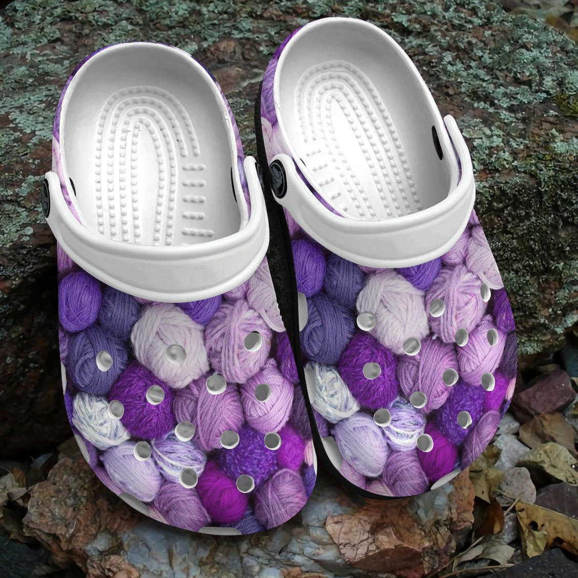 Knitting Personalized Clog, Custom Name, Text, Color, Number Fashion Style For Women, Men, Kid, Print 3D 50 Shades Of Purple