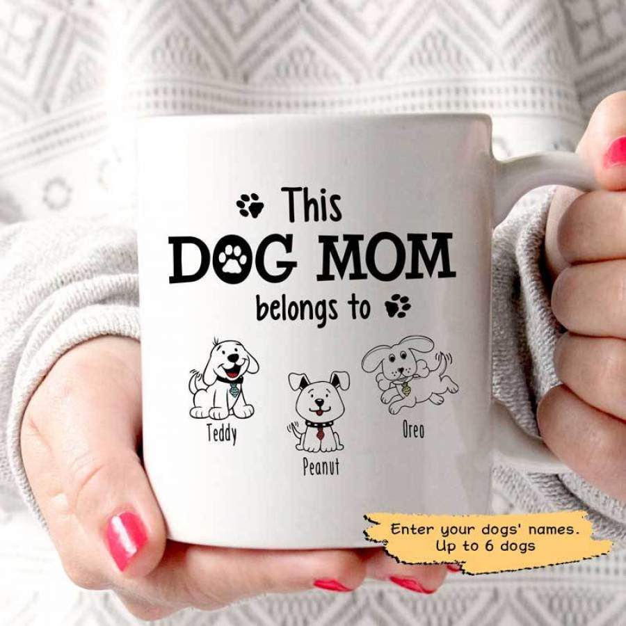 This Dog Mom Belongs To Cartoon Dog Personalized Mug