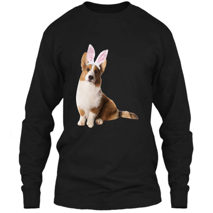 Cardigan Welsh Corgi Wearing Easter Bunny Ears Dog T-Shirt LS Ultra Cotton Tshirt