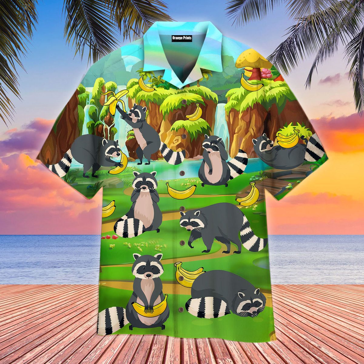 Raccoon Loves Banana Hawaii Shirt For Men And Women Ha13389