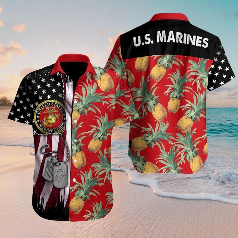 Get Here Us Marines Red Hawaii Shirt Ha97141