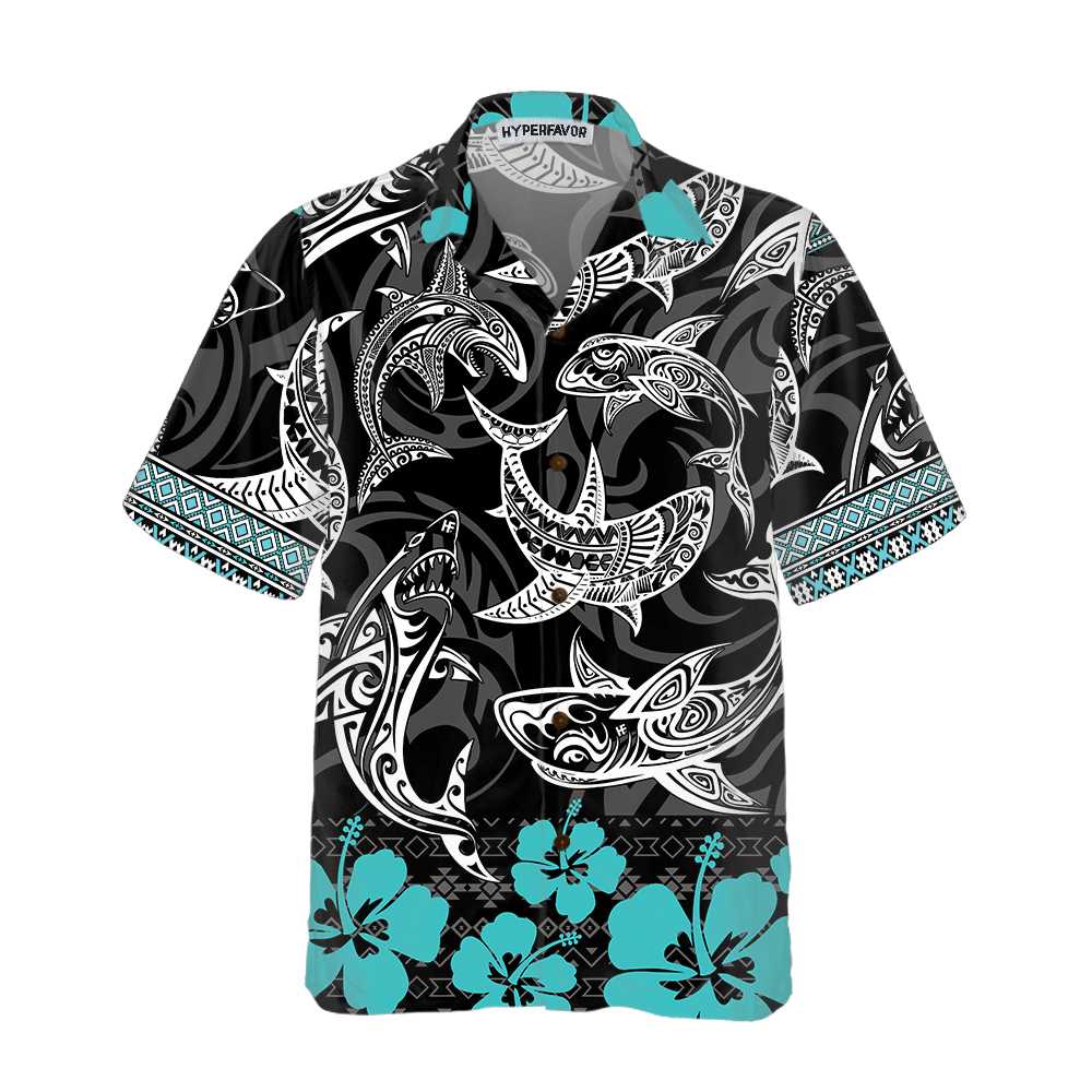 Polynesian Shark Hawaii Shirt Button Up For Print Ha59566