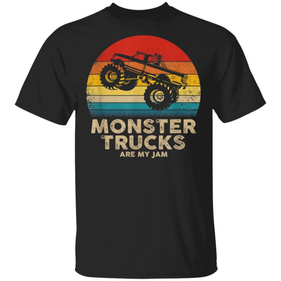 Cool Vintage Monster Truck Are My Jam Retro Sunset G500 Gildan 5.3 oz. T-Shirt