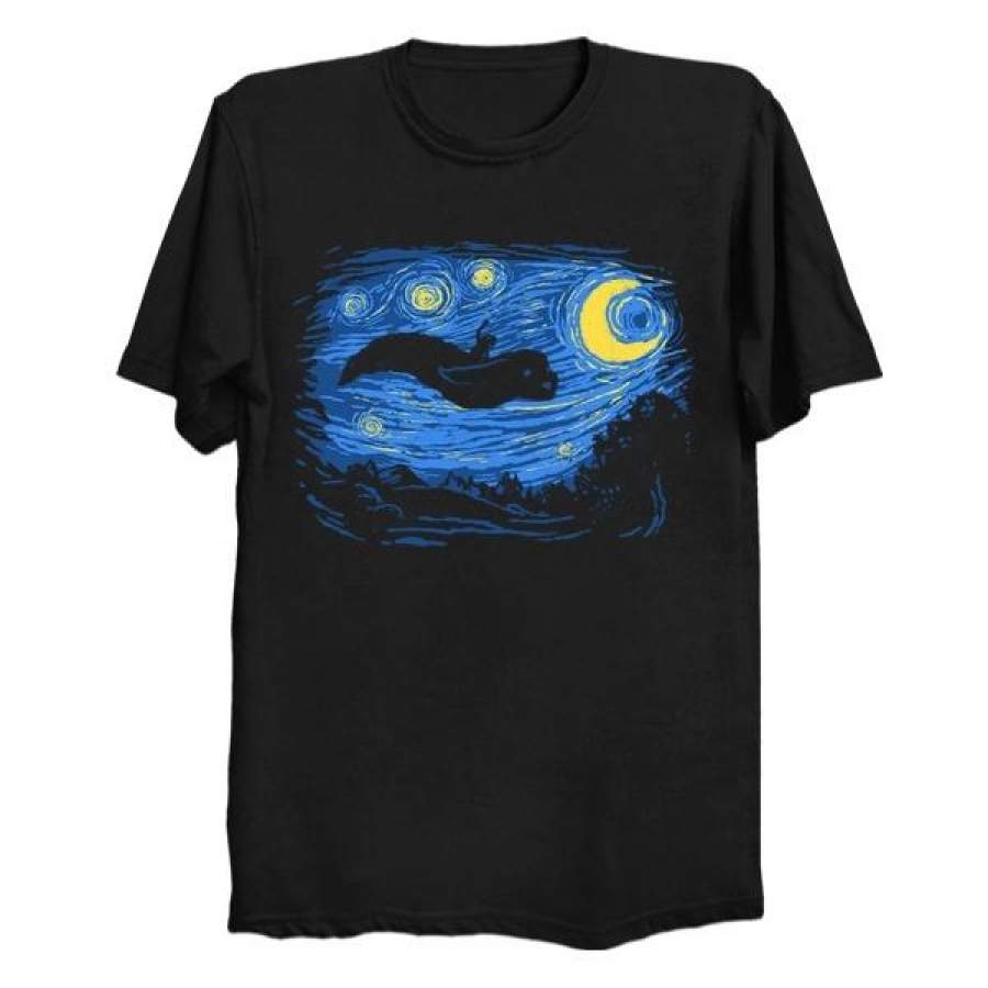 Summer Neverending Night Print T-Shirt Casual Fantasy Printed Short-Sleeve T-Shirt