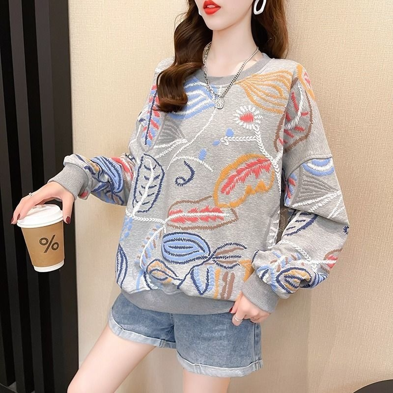 Casual Sweatshirt Loose Clothes for Women Crewneck Streetwear Shirt Korean Fashion Graphic Women’s Tops Anime Aesthetic Pullover alx