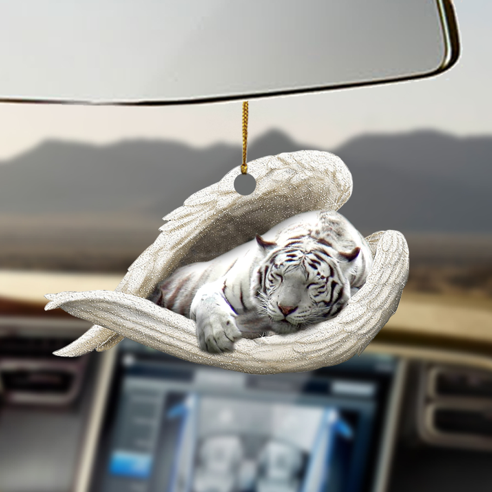 White Tiger Sleeping Angel White Tiger Lovers Car Hanging Ornament