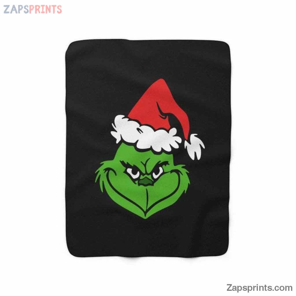 Grinch Face Black Blanket