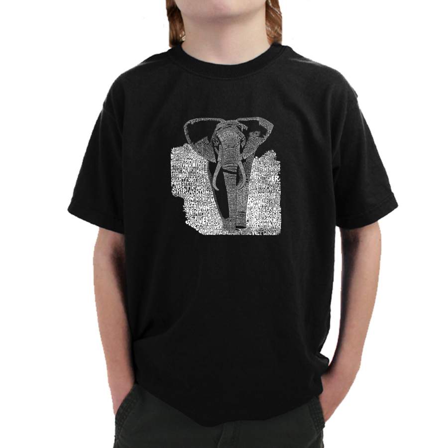 LA Pop Art Boy’s Word Art T-shirt – ELEPHANT