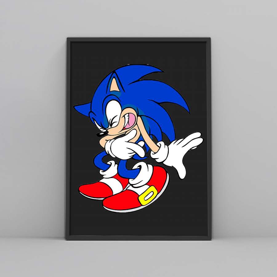 Sonic Hedgehog Laugh Poster - Poster Art Design