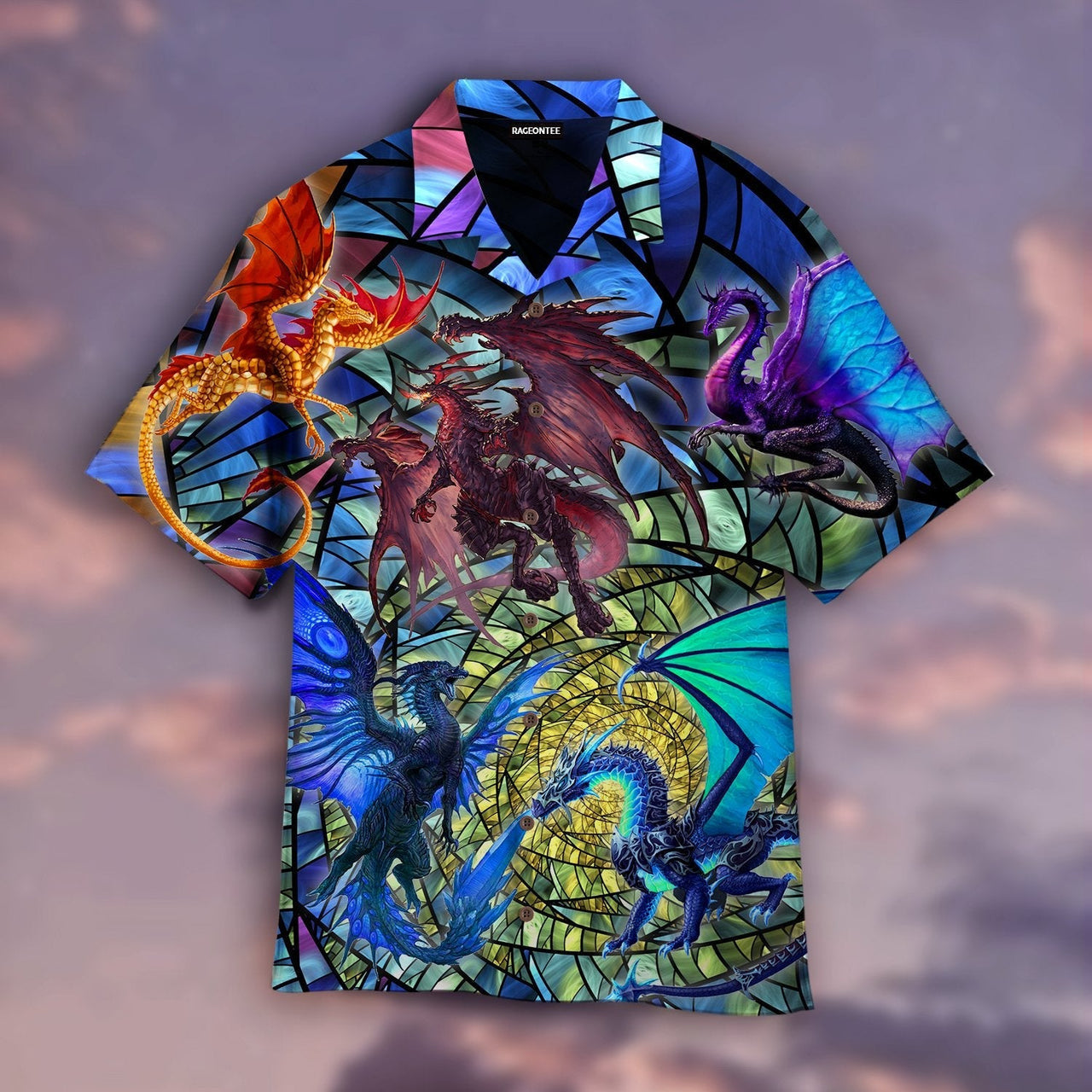 Dragon Stained Glass Aloha Hawaii Shirts For Men Women Ha50384