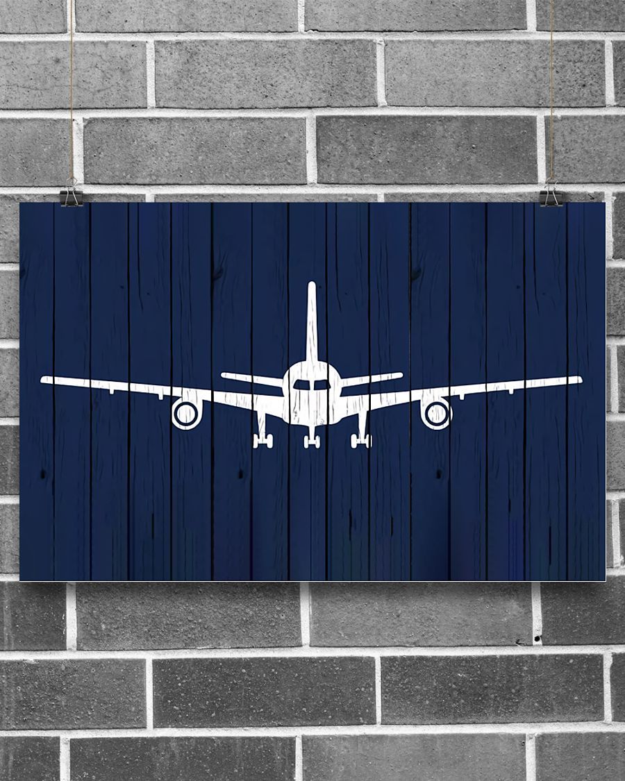 Professions Poster – Pilot White Airplane Horizontal Canvas And Poster | Wall Decor Visual Art