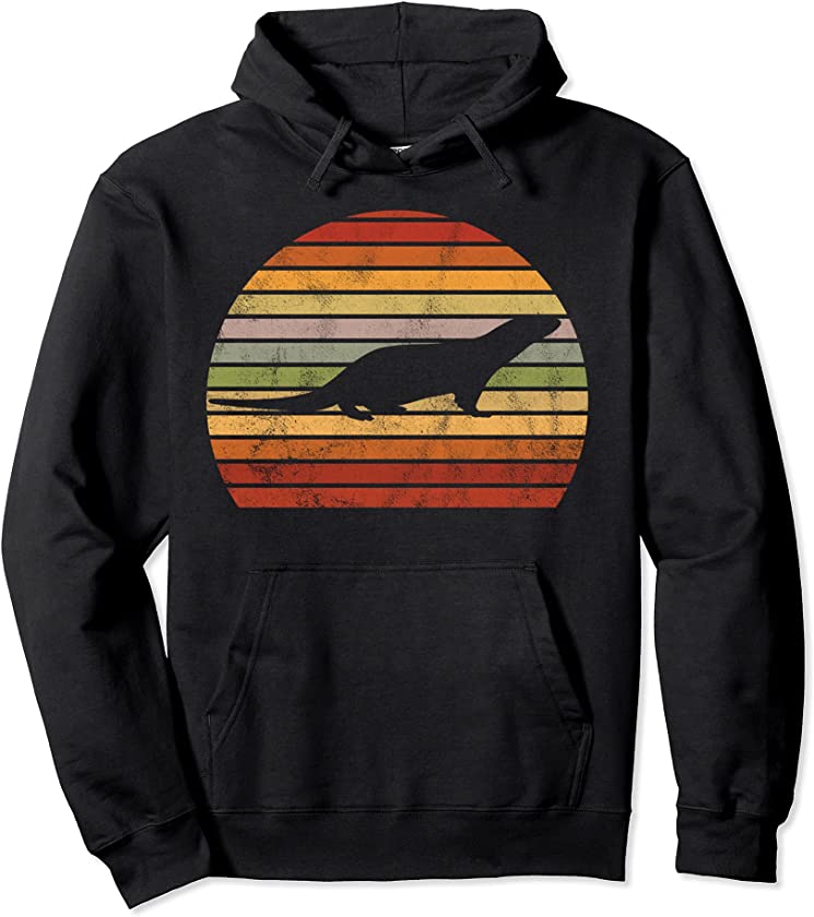 Vintage Sea Otter Silhouette an animal lover Pullover Hoodie