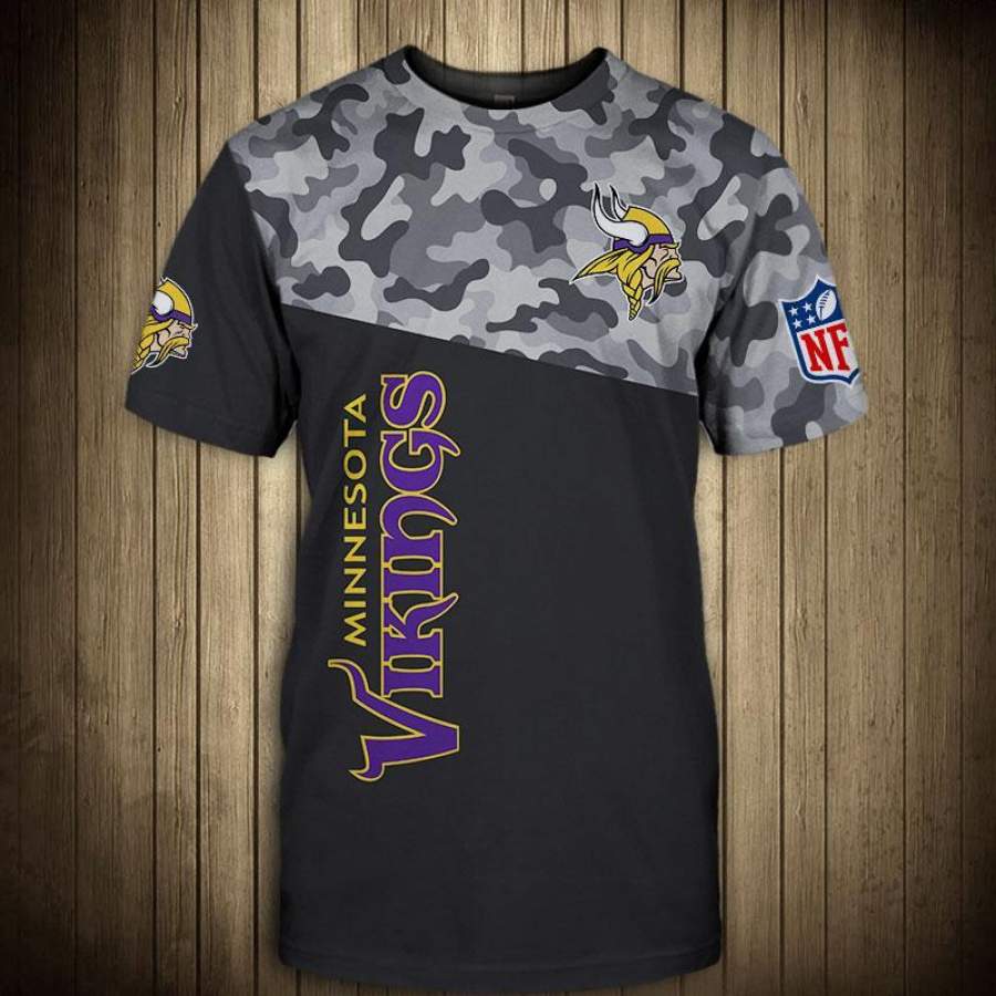 Minnesota Vikings Military T T-Shirt 3D All Over Print 3D Short Sleeve