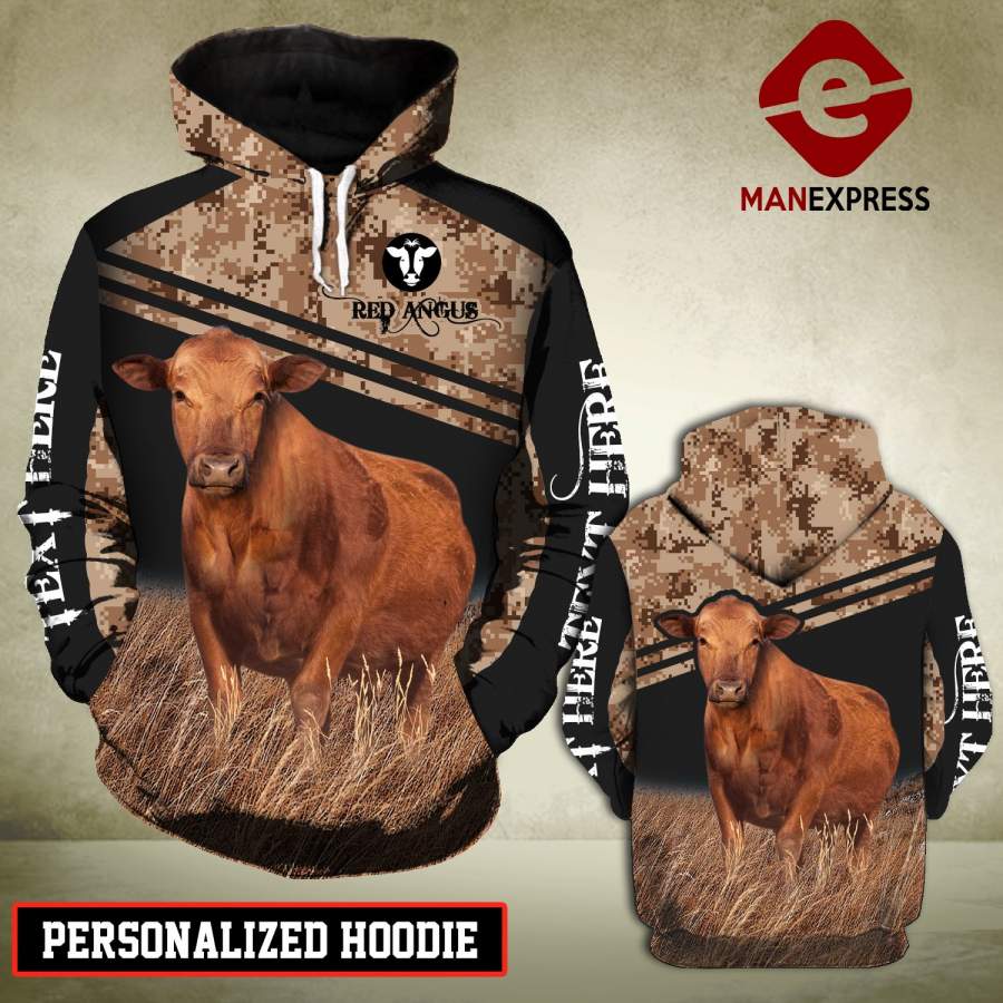 VH CUSTOMIZE RED ANGUS  2412 3D ALL PRINT HOODIE