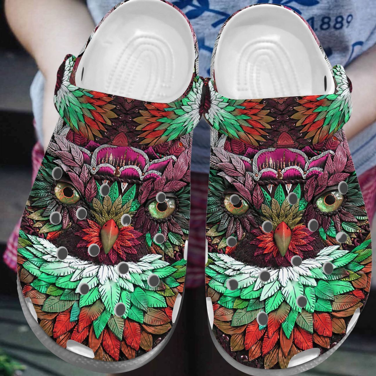 Owl Personalized Clog, Custom Name, Text, Color, Number Fashion Style For Women, Men, Kid, Print 3D Colorful Stylized Owl