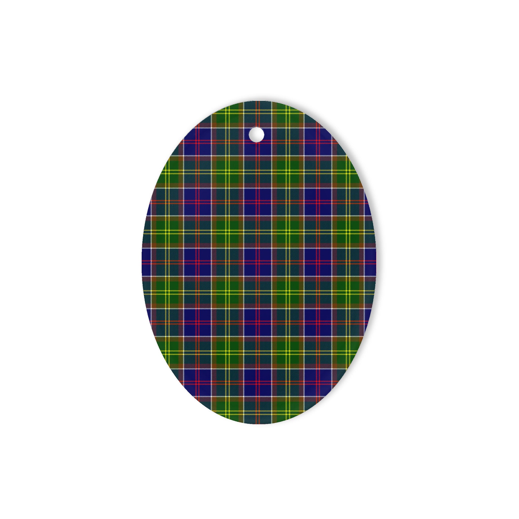 Whitefoord Tartan Oval Ornaments, Christmas Tree Ornament, Plaid Christmas Ornaments, Ceramic Oval Christmas Tree Decoration