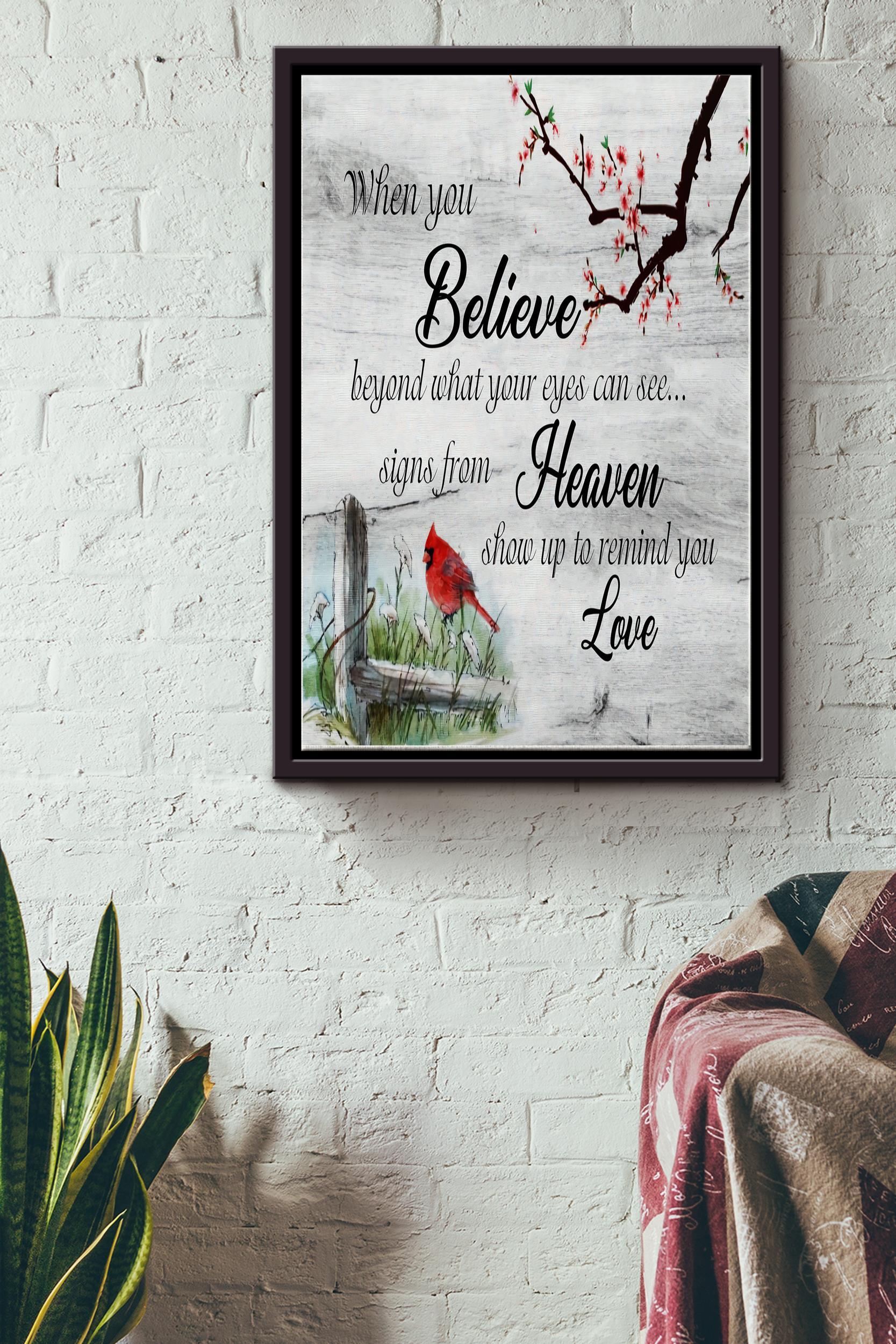 When You Believe Beyond What Your Eyes Can See Canvas Poster Wall Art Birthday Christmas Housewarming Gift Ready To Hang Home Decor Framed Matte Canvas