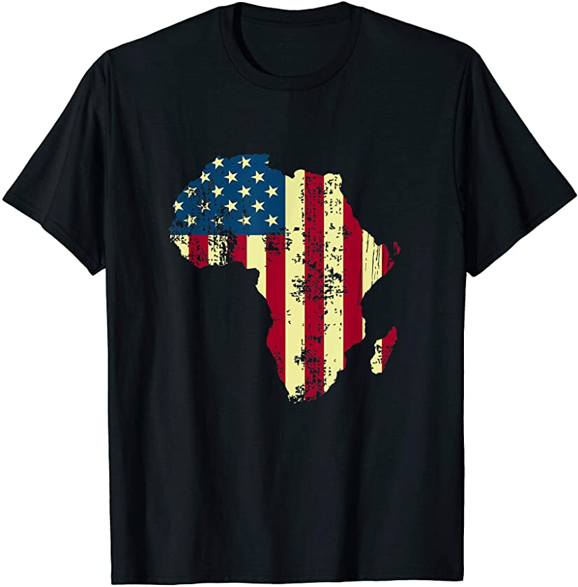 African American USA Flag Patriotic 4th of July Juneteenth T-Shirt