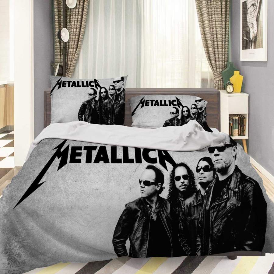 3D Metallica Rock Band Quilt Cover Set Bedding Set Pillowcases 35