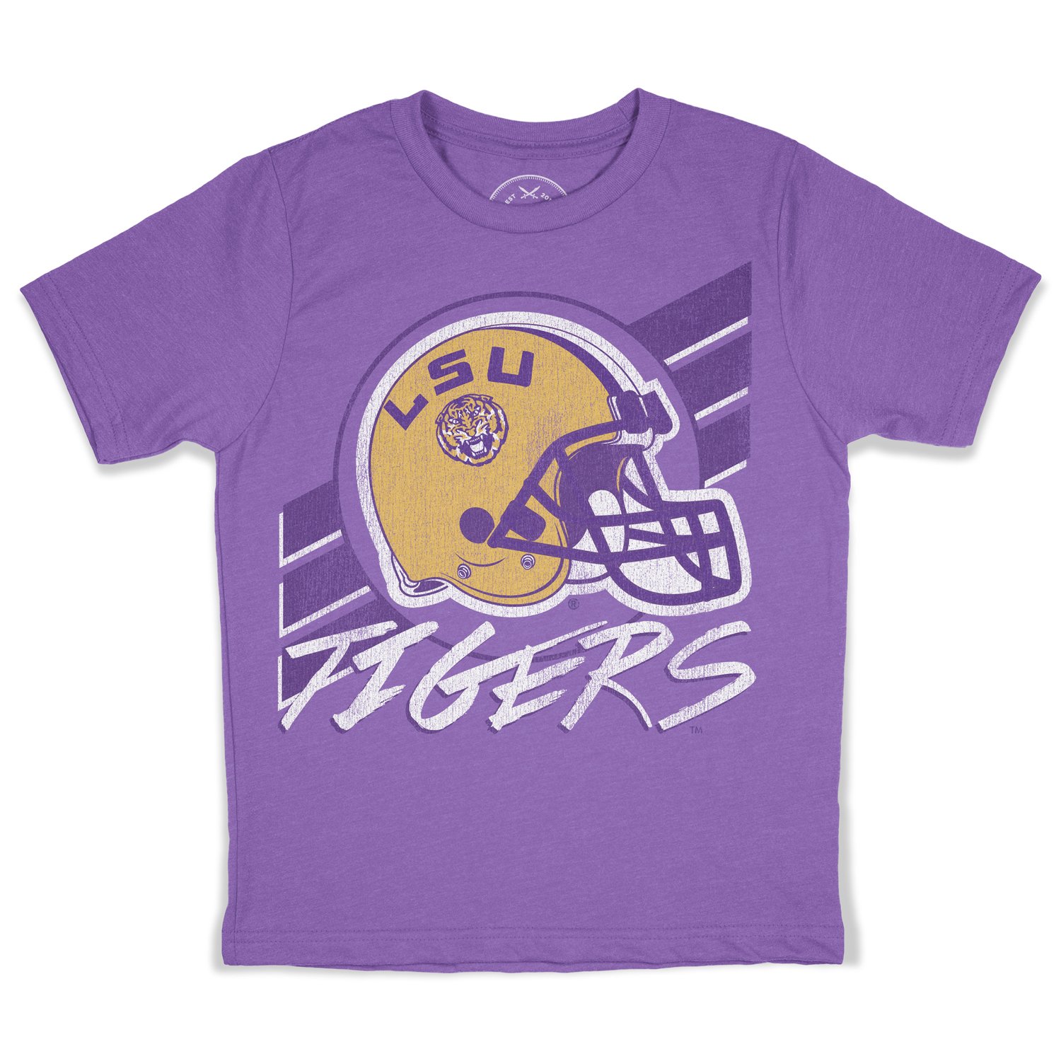 B&B Dry Goods Lsu Tigers 90’S Football Stripe Youth T-Shirt – Purple