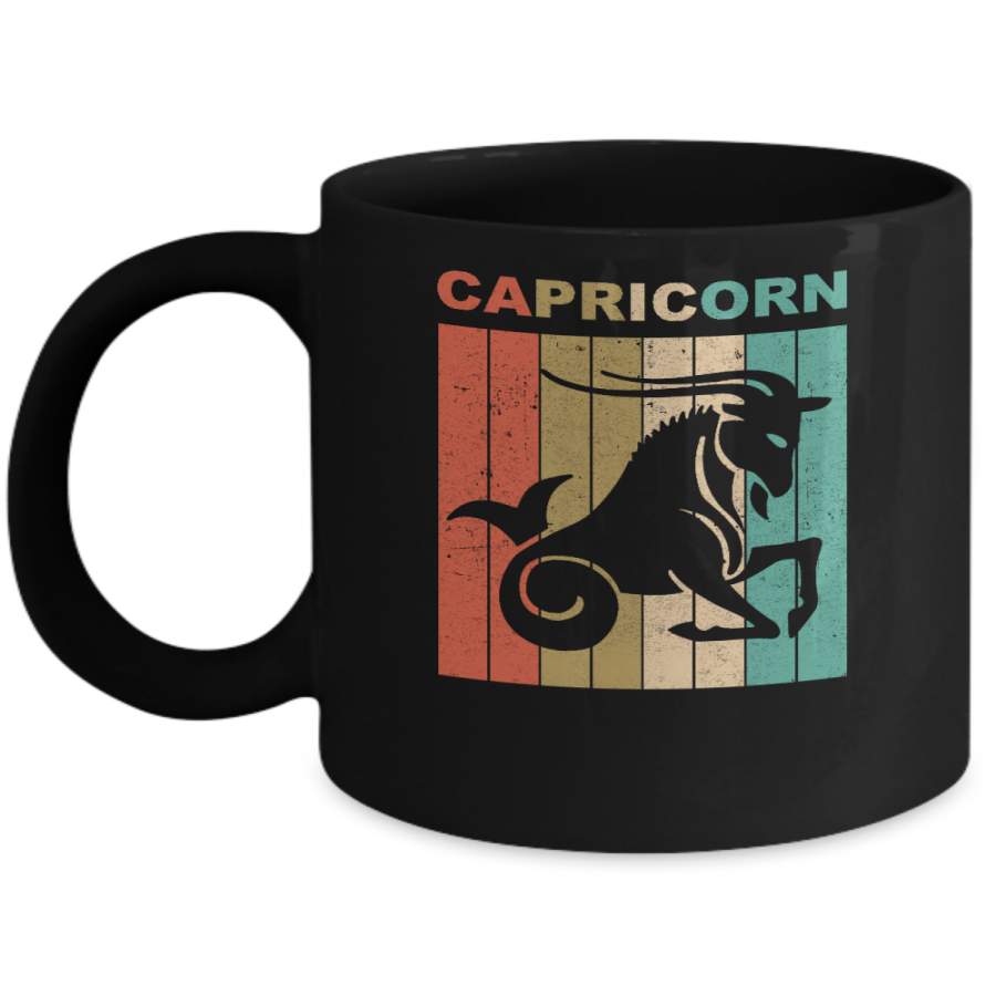 Vintage Capricorn Zodiac December January Birthday Gift Mug