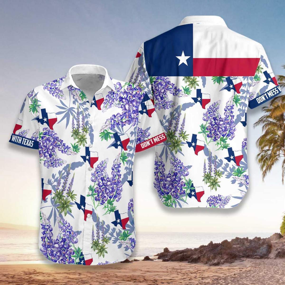 Texas Flag Bluebonnets Hawaii Shirt Ha8722