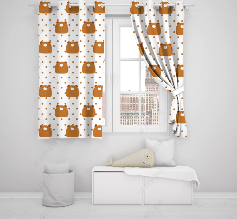 3D Hand Drawn Animal Bear Curtains And Drapes Lqh 88