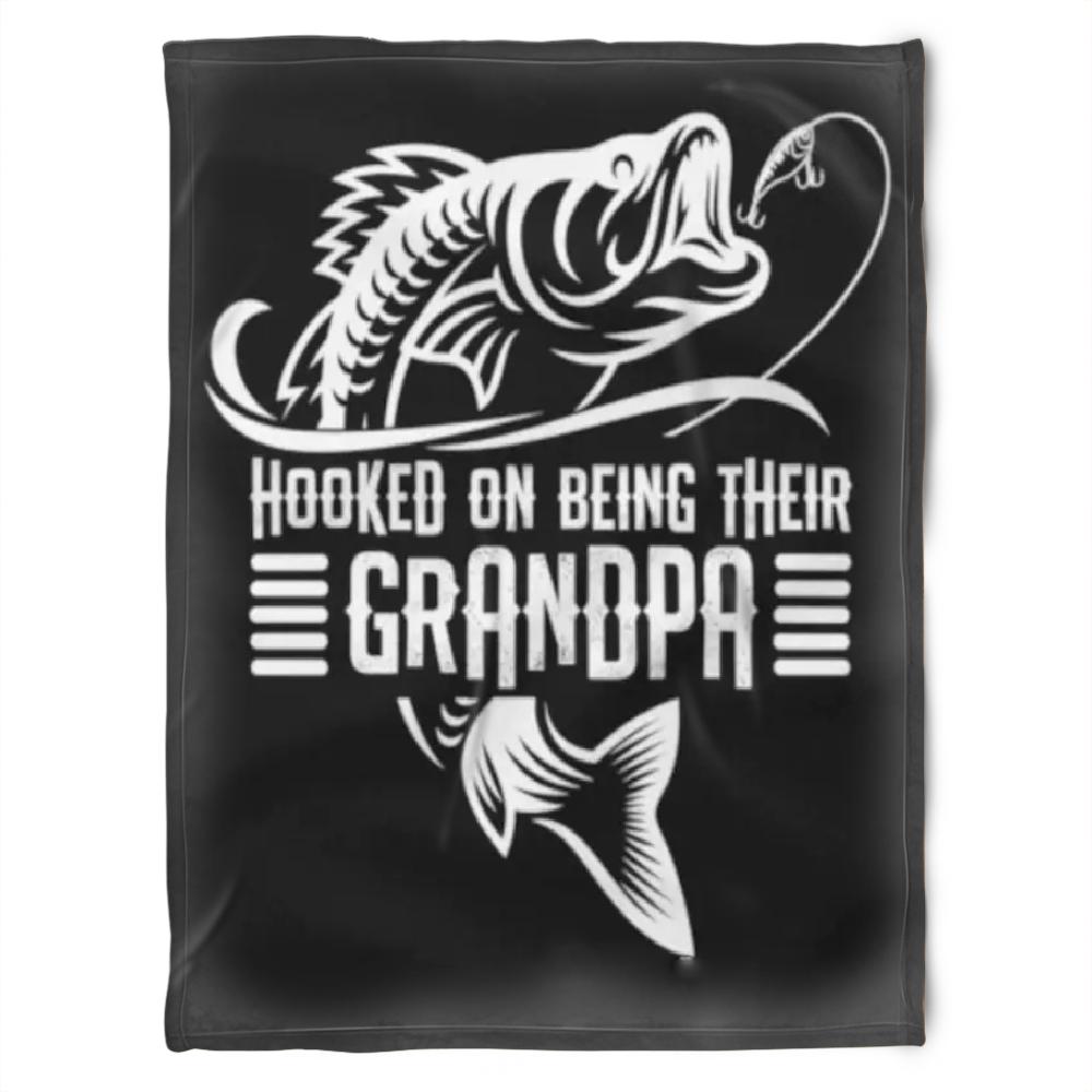 To My Grandpa Hooked On Being Their Grandma Fleece Blanket Gift For Grandparents Gift From Granddaughter Gift For Grandson Home Decor Bedding Couch Sofa Soft And Comfy Cozy