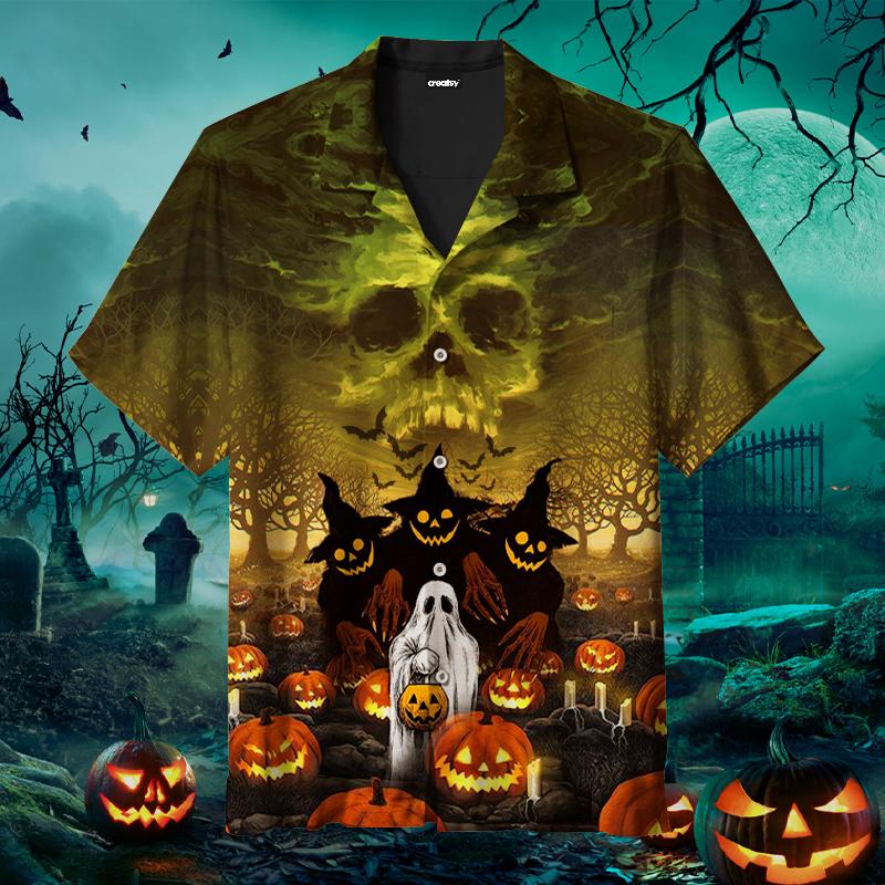 Halloween Pumpkin Ghost Hawaii Shirt For Men Women Adult Ha1088