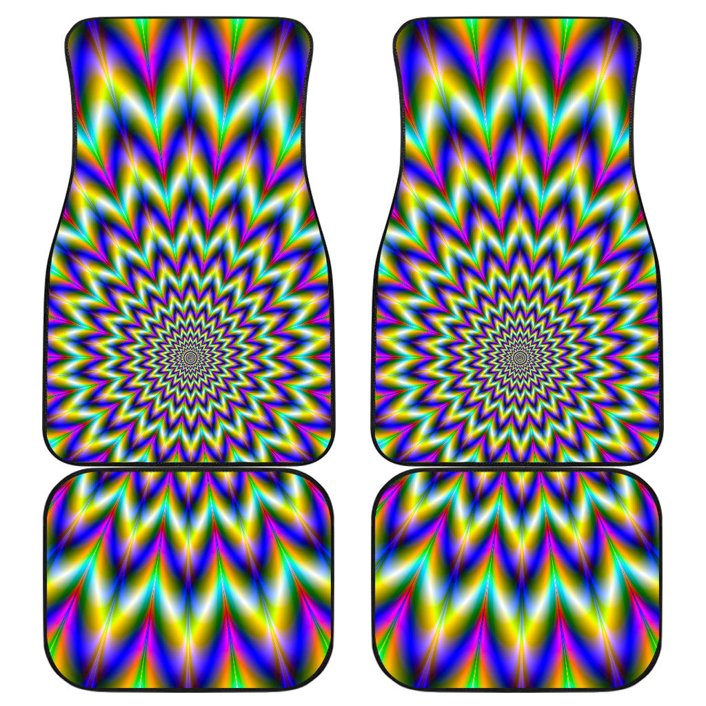 Twinkle Psychedelic Optical Illusion Front And Back Car Floor Mats, Front Car Mat