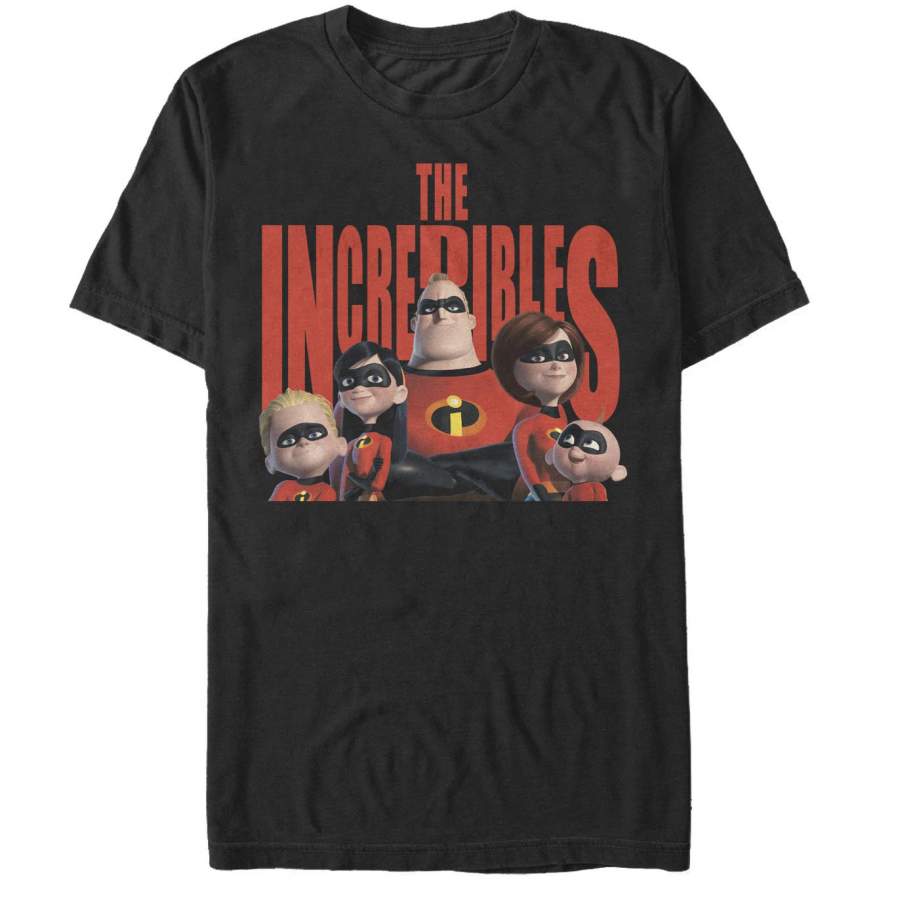 The Incredibles Men’s Family Portrait  T Shirt Black S