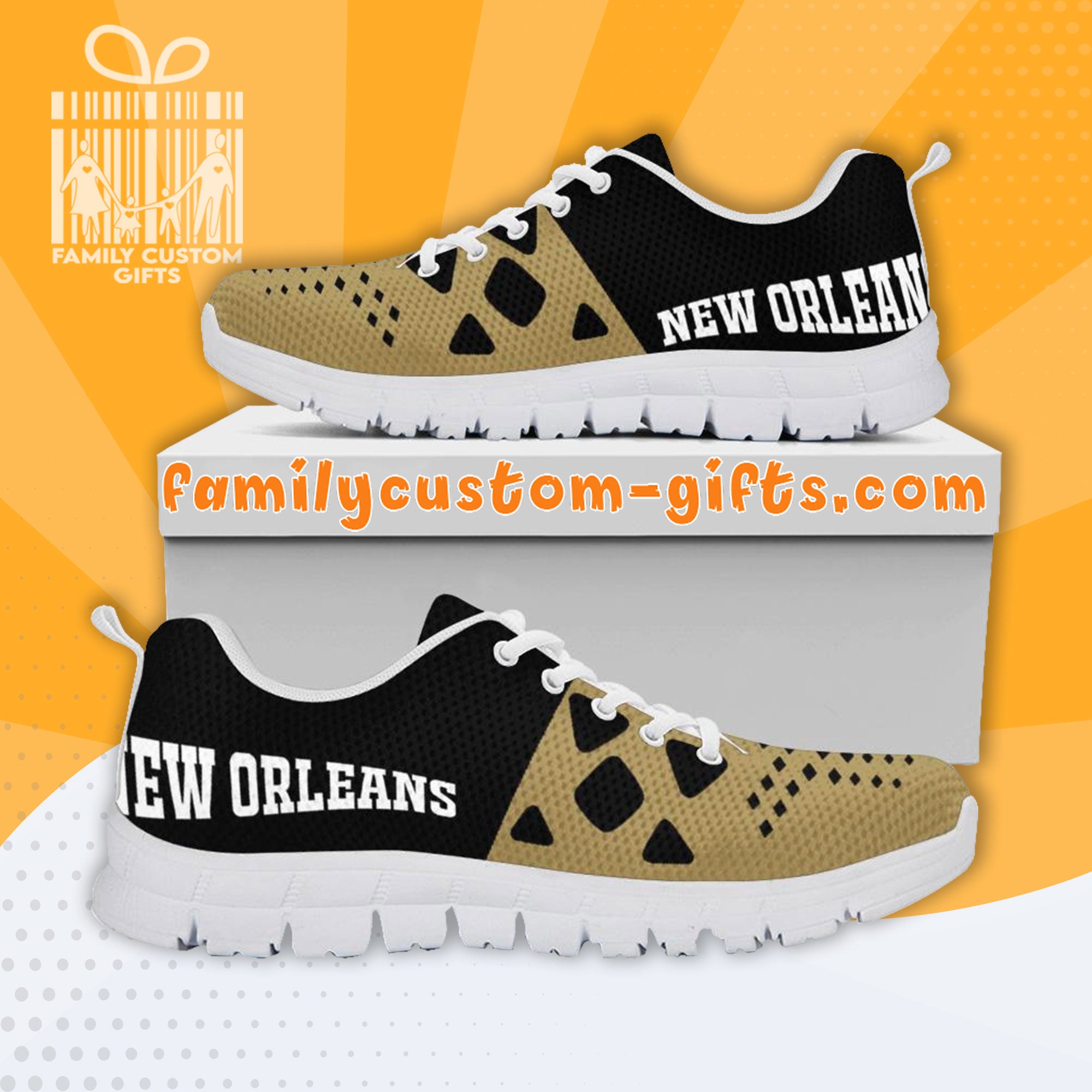 New Orleans Saints Custom Shoes For Men Women 3D Print Fashion Sneaker Gifts For Her Him