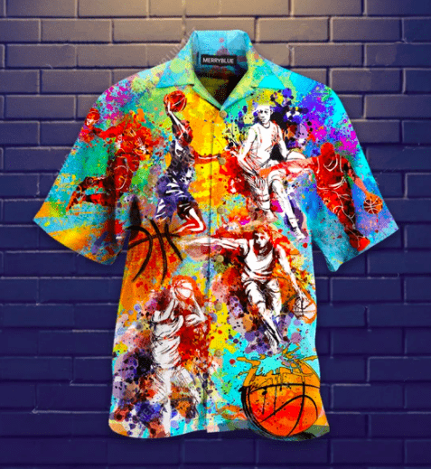 High Quality Colorful Basketball Player Art Hawaii Aloha Shirts Ha65366